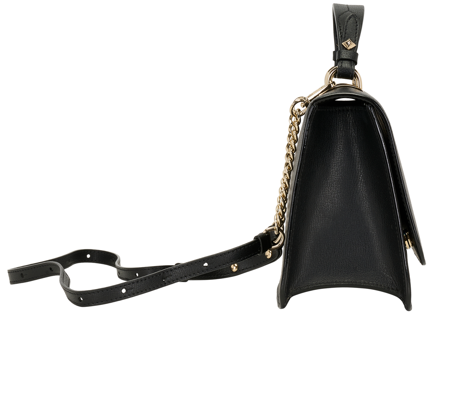 JC Top Handle, &pound;350, Handbags, Black, Leather, Side view